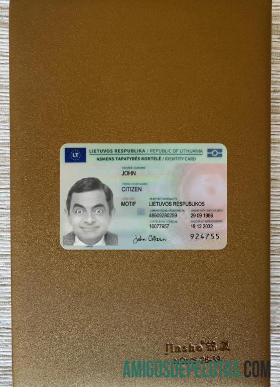 Lithuania ID Card 2022 Present olhar de foto frente modelo